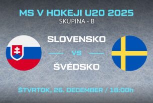 Slovensko vs. Švédsko live dnes na MS U20 v hokeji
