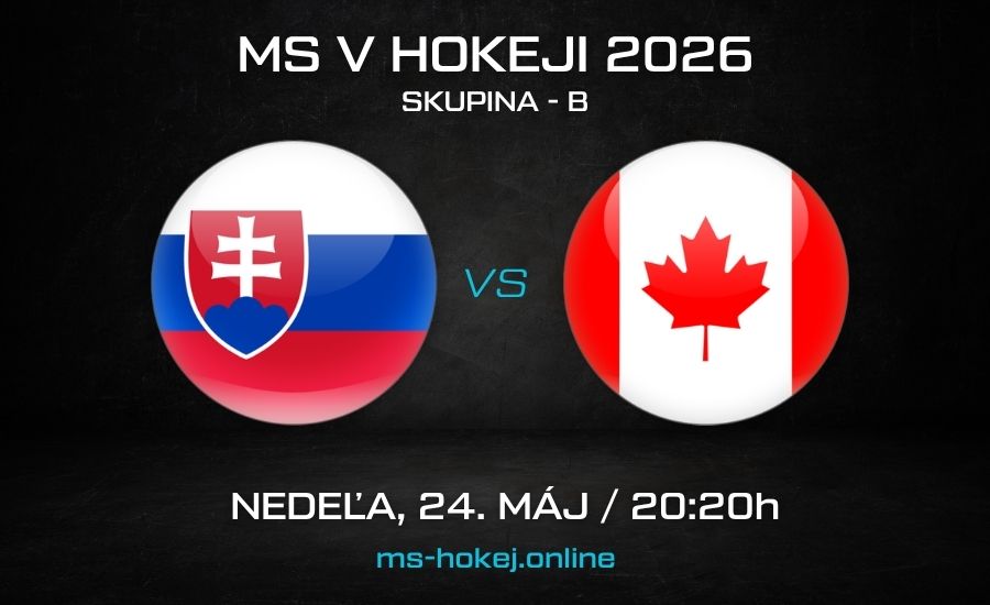 Slovensko - Kanada MS v hokeji 2026 live stream zadarmo
