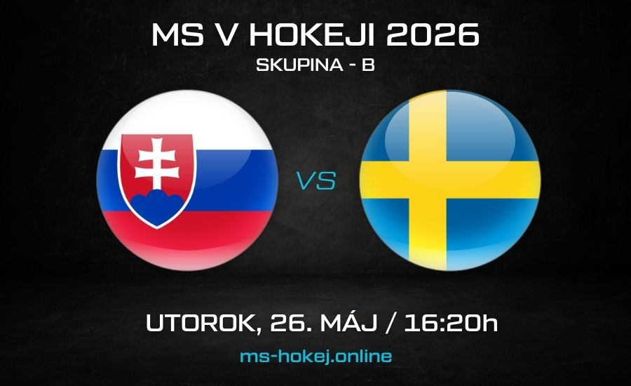 Slovensko - Švédsko MS v hokeji 2026